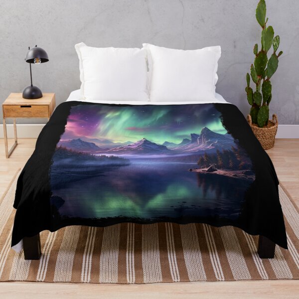 Item preview, Northern Light Aurora Borealis Scenery Mountains Rivers Trees designed and sold by NLTees.