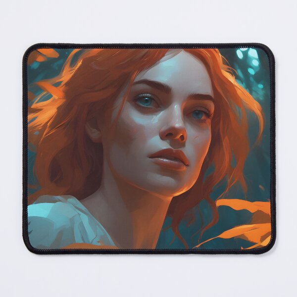 Item preview, Forest Wanderer, Orange-Haired Girl in the Woods designed and sold by designsbyflo.