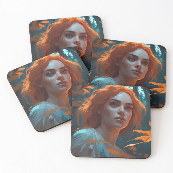Item preview, Forest Wanderer, Orange-Haired Girl in the Woods designed and sold by designsbyflo.
