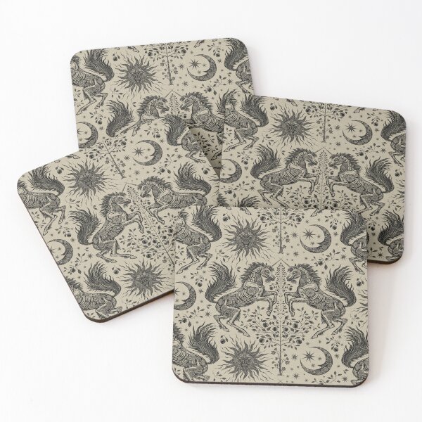 Item preview, Bohemian Gothic Unicorns on Kraft Paper designed and sold by Silver Steer Design.