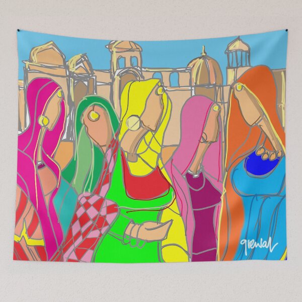 Item preview, Village Girls, Punjab designed and sold by Sukhpal Grewal Ethnic Art.