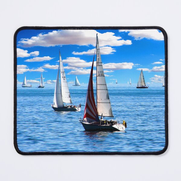 Item preview, MARITIME #41 - White Sails Framed by Beautiful Azure Sea and Sky designed and sold by DEL-Productions.