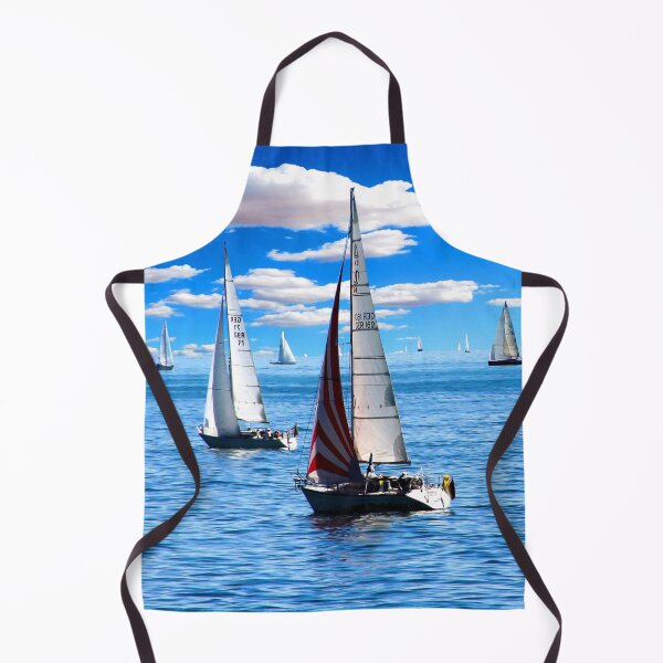 Item preview, MARITIME #41 - White Sails Framed by Beautiful Azure Sea and Sky designed and sold by DEL-Productions.