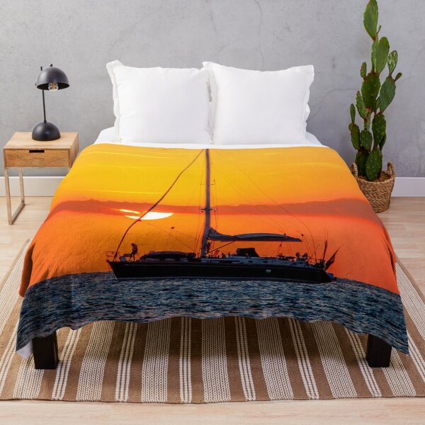 Item preview, MARITIME #40 - Solitary Sailboat on Calm Sea at Golden Sunrise/Sunset designed and sold by DEL-Productions.