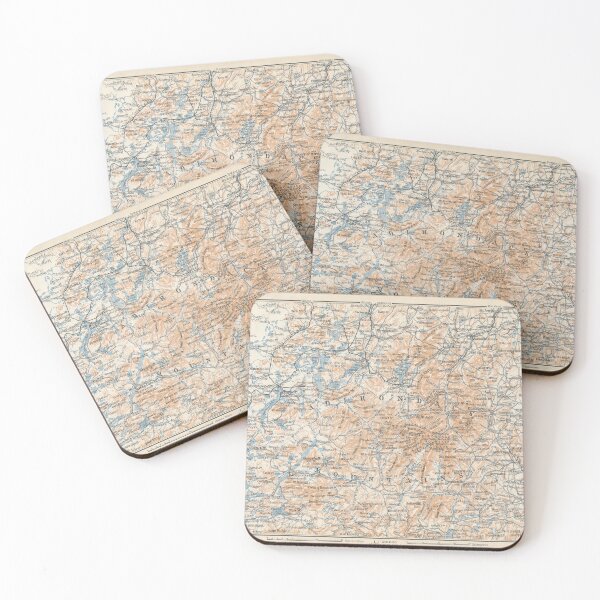Item preview, Adirondack Mountains 1909 Map Print designed and sold by VoyagerVintage.