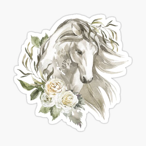 Gray horse profile Sticker