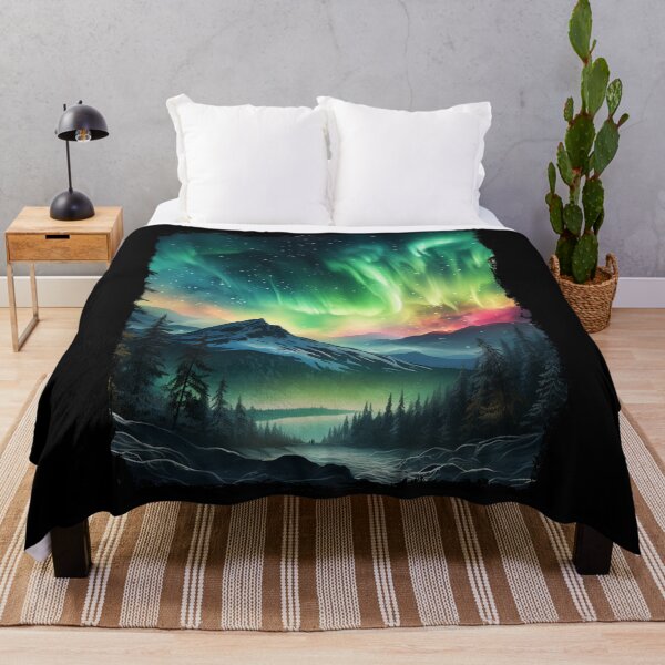 Item preview, Northern Light Aurora Borealis Scenery Mountains Rivers Trees designed and sold by NLTees.