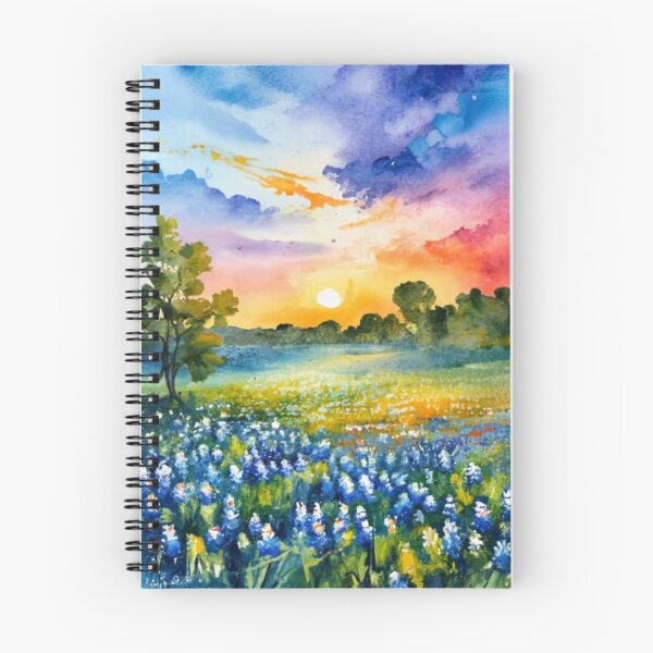 Aperçu de l'œuvre Aquarelle de champ Bluebonnet créée et vendue par Trulytexas.