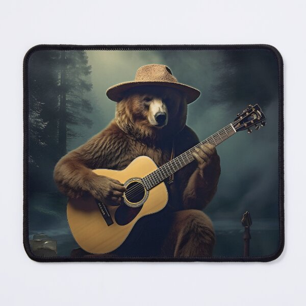 Item preview, Brown Bear Playing Mountain Music On Acoustic Guitar designed and sold by scooterbaby.