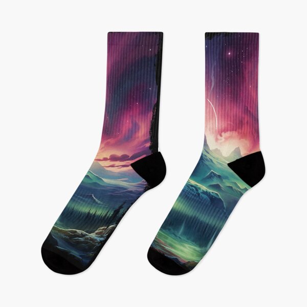 Item preview, Northern Light Aurora Borealis Scenery Mountains Rivers Trees designed and sold by NLTees.