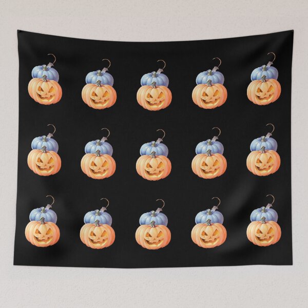 Item preview, Watercolor Hand Drawn Two Scary Halloween Pumpkins designed and sold by BloomCatB.