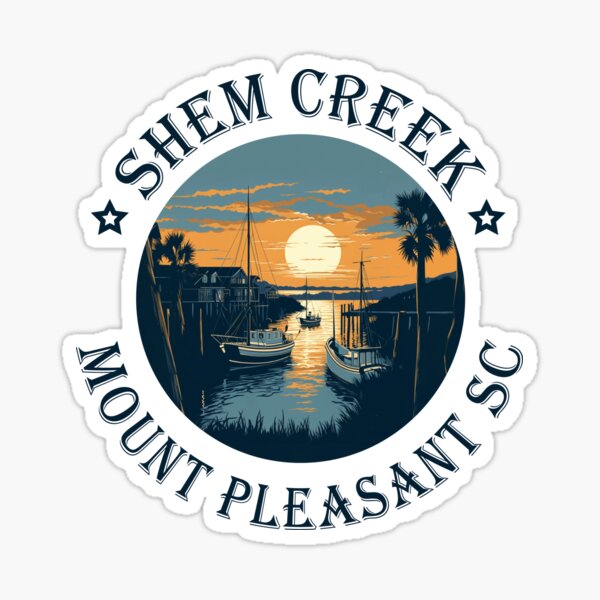 Item preview, Shem Creek Sunset Mount Pleasant SC designed and sold by SubtleSplit.