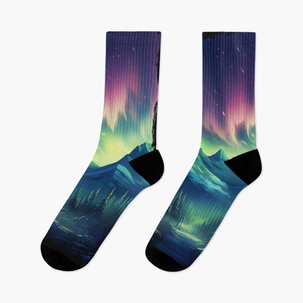 Item preview, Northern Light Aurora Borealis Scenery Mountains Rivers Trees designed and sold by NLTees.