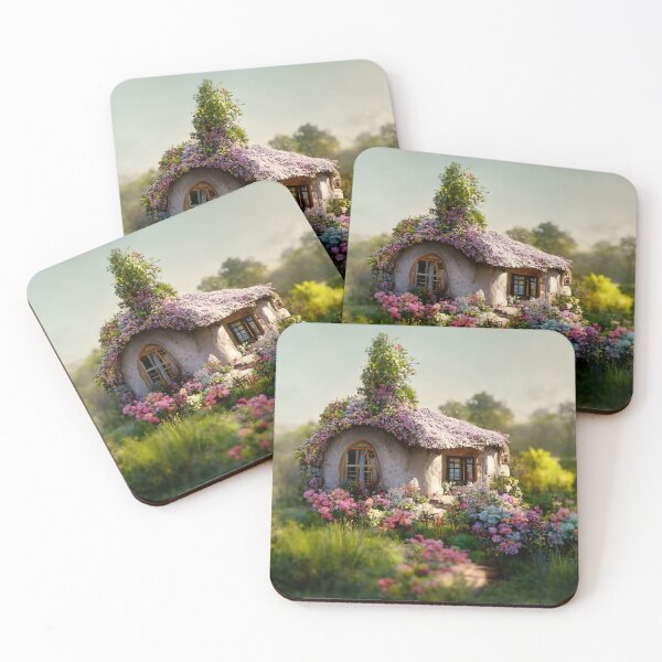Item preview, Tiny Cottage Surrounded by Flowers and Trees designed and sold by Lucid Imagined.