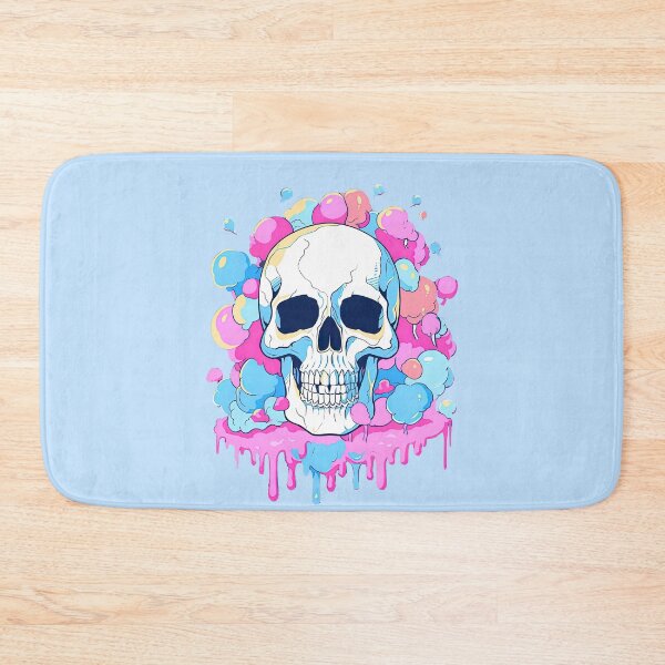 Item preview, Colorful Bubblegum Skull Lollipop Pink and Blue Sweets Juicy Spooky Halloween designed and sold by BubbleBone.