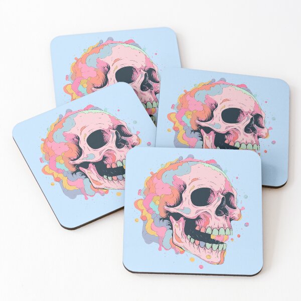 Item preview, Colorful Bubblegum Skull Lollipop Pink and Blue Sweets Juicy Spooky Halloween designed and sold by BubbleBone.