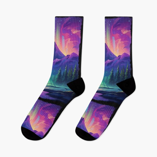 Item preview, Northern Light Aurora Borealis Scenery Mountains Rivers Trees designed and sold by NLTees.