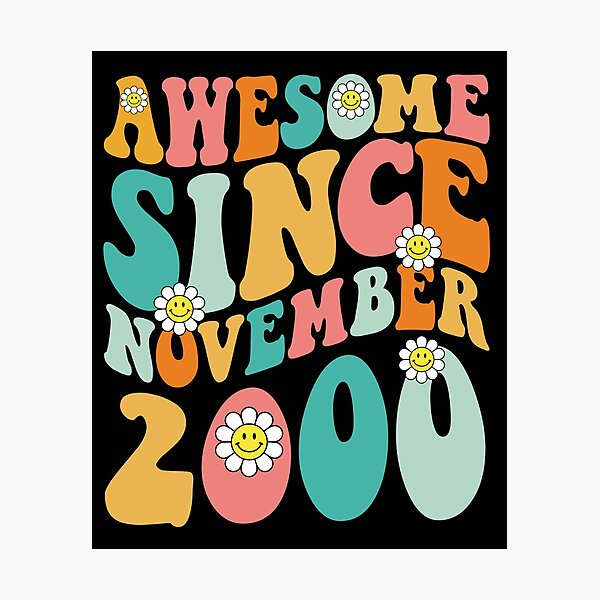 Item preview, Awesome Since November 2000 | Made In 2000 | Retro Groovy Birthday designed and sold by Christina-grich.