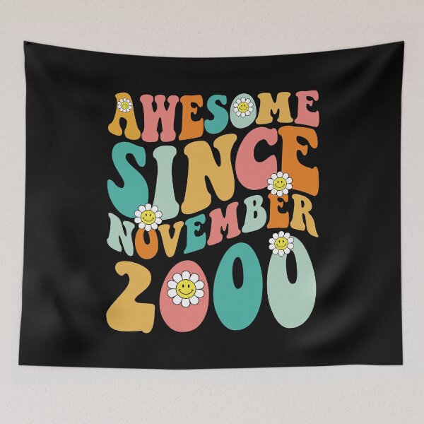 Item preview, Awesome Since November 2000 | Made In 2000 | Retro Groovy Birthday designed and sold by Christina-grich.