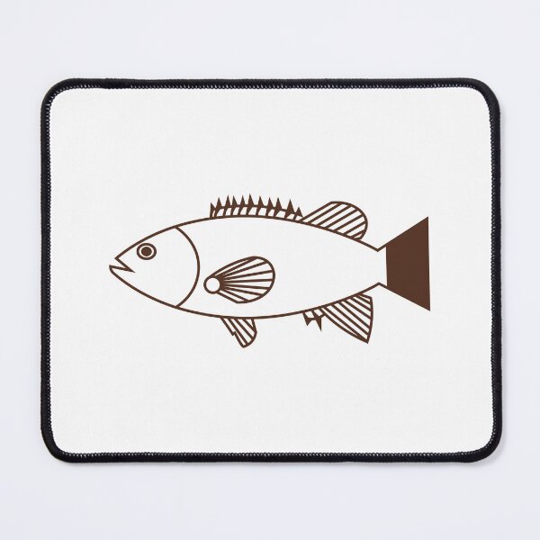 Item preview, Pretty Bass Groper Fish in Chocolate Brown and White designed and sold by fruttidimare.