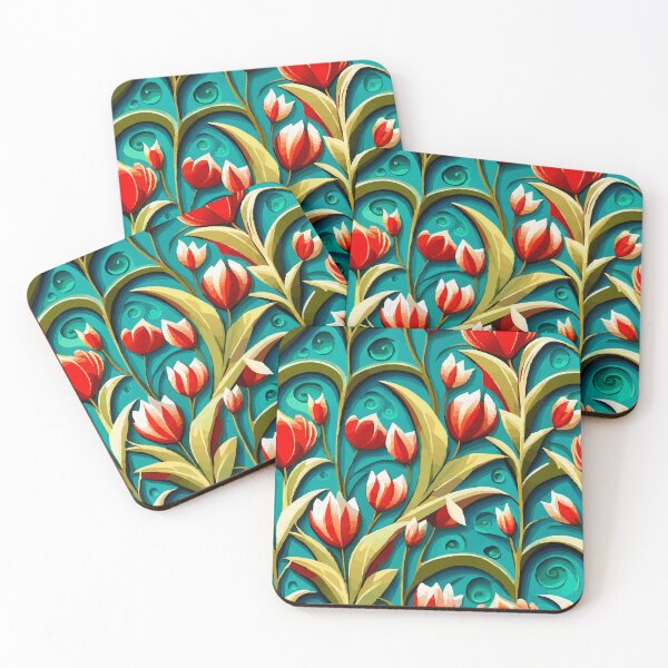 Item preview, Cute Abstract Flowers Vintage Art Nouveau Floral Pattern  designed and sold by Vicky Brago-Mitchell®.