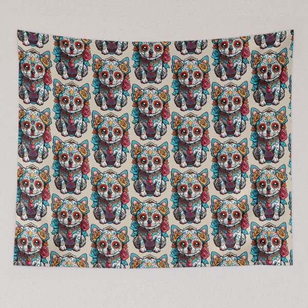 Item preview, Dog Sugar Skull Halloween designed and sold by CatCoconut-Art.