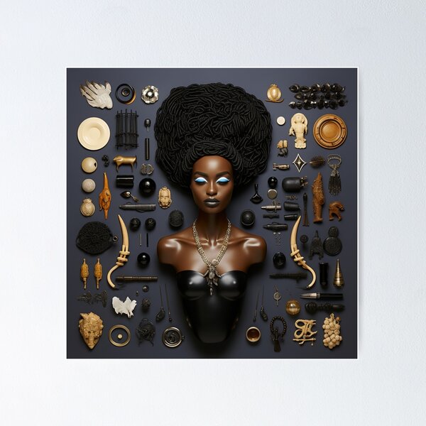 Black Art-Beautiful Images of Black Culture-African Knolling Poster