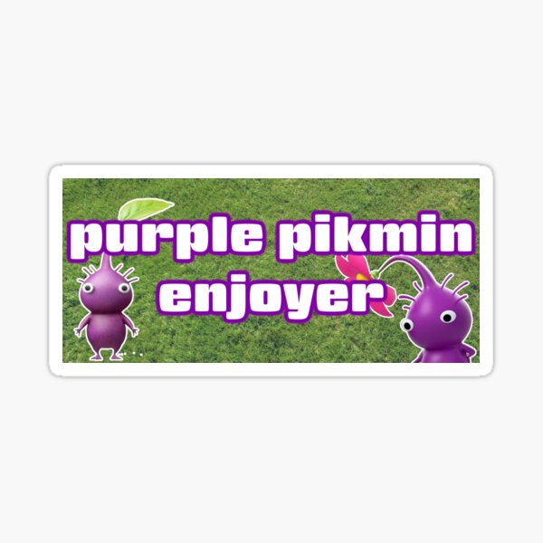 Vista previa del artículo con la obra «Pegatina para parachoques del disfrutador de Pikmin púrpura», diseñado y vendido por SillySealShop.