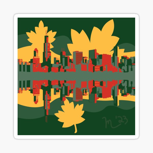 Autumn Chicago Skyline Sticker