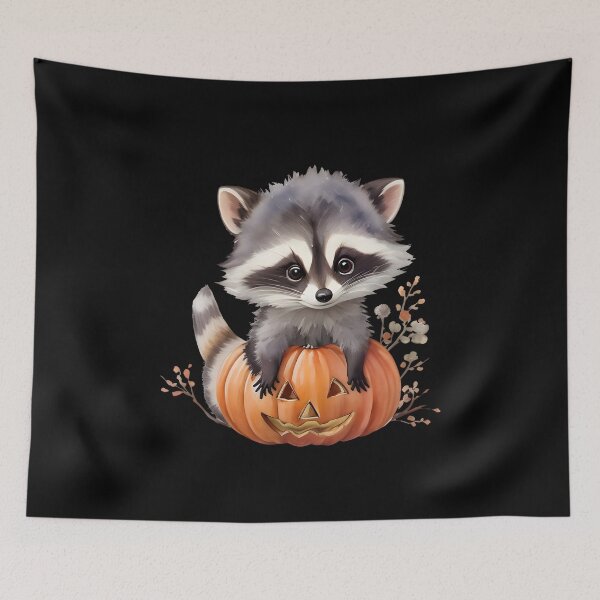 Item preview, Watercolor Hand Drawn Little Halloween Raccoon designed and sold by BloomCatB.