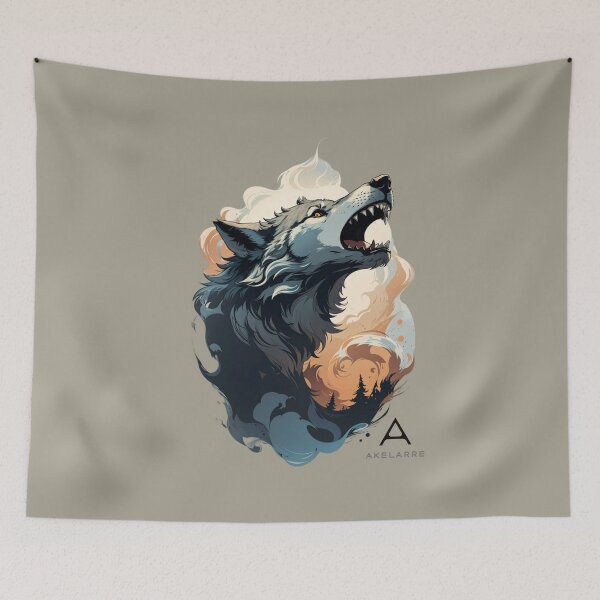 Item preview,  Gray wolf in abstract sunset, Akelarre designed and sold by tarod7.