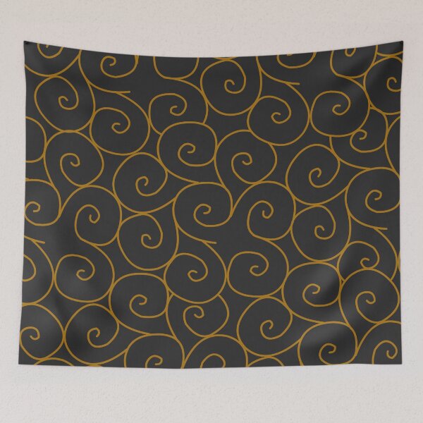 Item preview, black golden spirals designed and sold by ZiphGames.