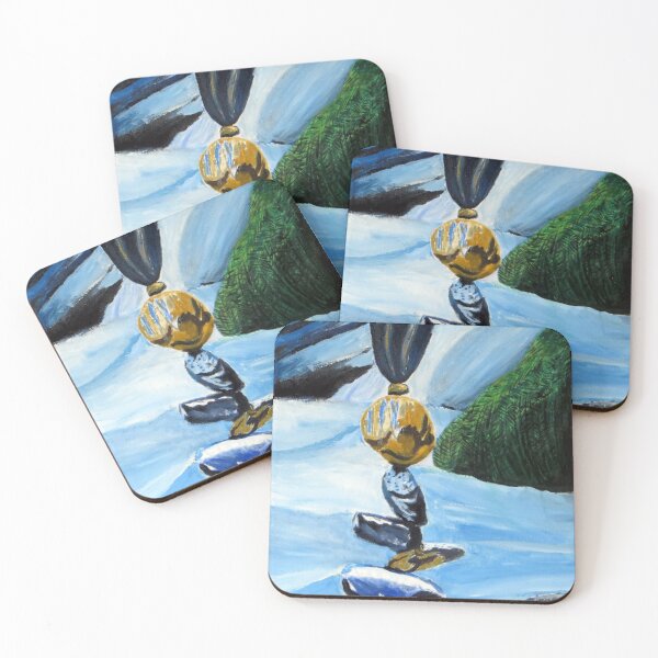 Item preview, Impossible is nothing stone balancing acrylic painting.  designed and sold by MubaraksArt.