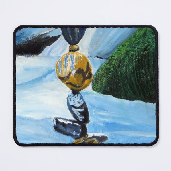 Item preview, Impossible is nothing stone balancing acrylic painting.  designed and sold by MubaraksArt.