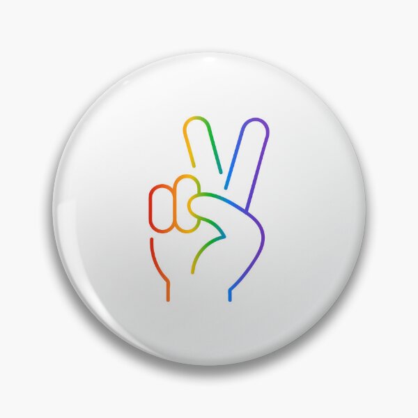 Item preview, Peace sign 2 fingers - rainbow LGBT pride flag colors - International Day of Peace - peace symbol designed and sold by Inspirationmotivation.