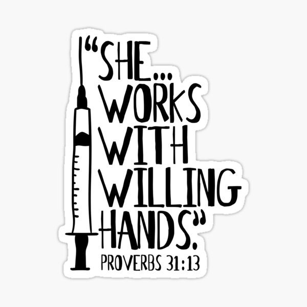 She Works Willingly With Her Hands, Proverbs 31:13, Catholic Stickers, Bible  Verse Sticker, Bible Journaling, Christian Stickers, Tailor 