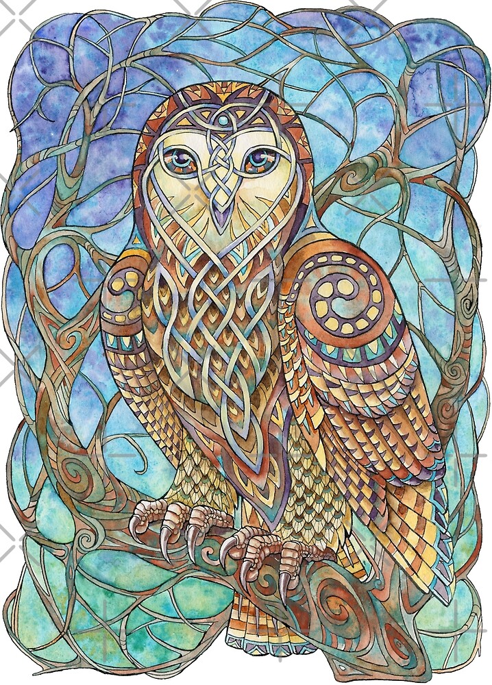"Celtic Owl" by Hannah Böving Redbubble