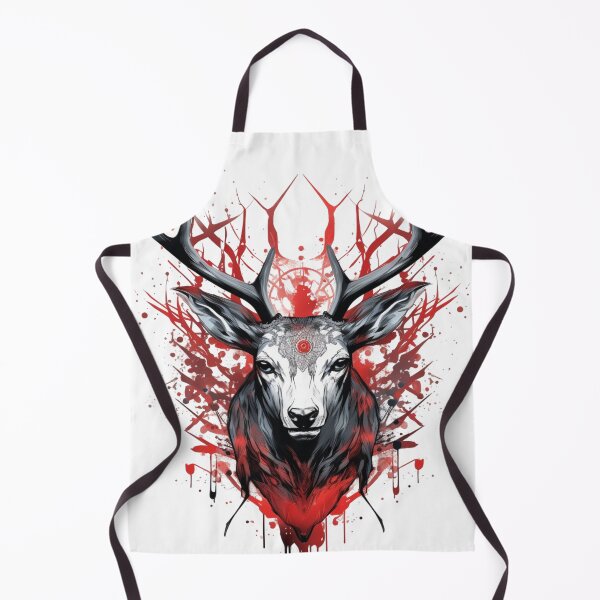 Item preview, Portrait Of A Stag With Trophy Antlers With Red Paint Over Face designed and sold by Bibby22.