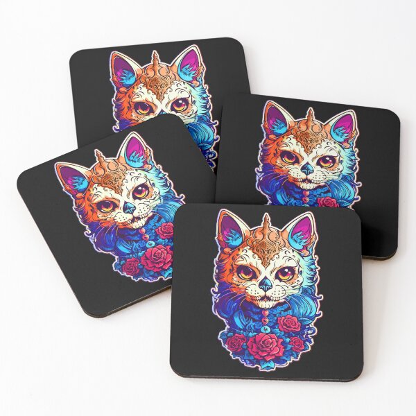 Item preview, Cat Sugar Skull Halloween designed and sold by CatCoconut-Art.