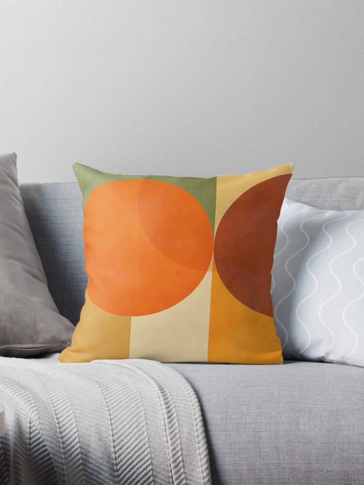 Thumbnail 1 of 3, Throw Pillow, Mid-Century Fall Colours and shapes 1 designed and sold by Dominiquevari.