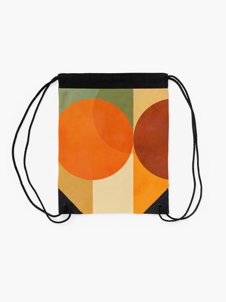 Thumbnail 2 of 3, Drawstring Bag, Mid-Century Fall Colours and shapes 1 designed and sold by Dominiquevari.