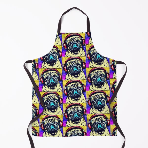 Item preview, Pug in Headphones Pop Art designed and sold by FunnehGacha.