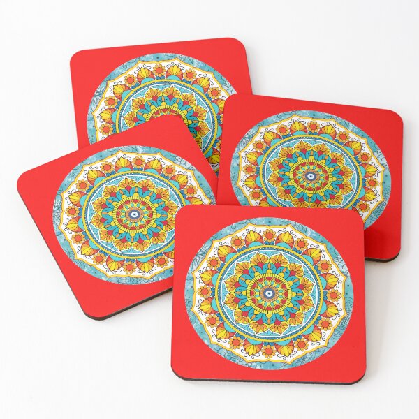 Item preview, ROUND MANDALA WITH FLOWERS AND NAZAR designed and sold by LuDesign11.