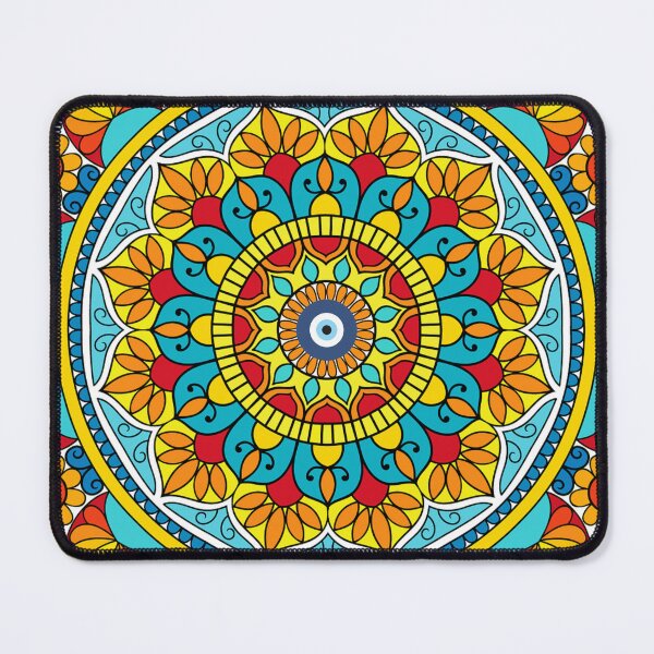 Item preview, ROUND MANDALA WITH FLOWERS AND NAZAR designed and sold by LuDesign11.