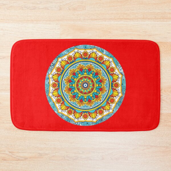 Item preview, ROUND MANDALA WITH FLOWERS AND NAZAR designed and sold by LuDesign11.