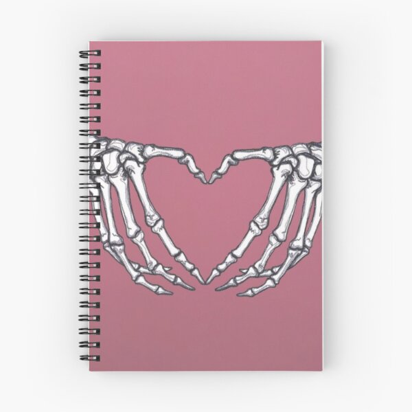 Item preview, Pink skeleton bone hands make heart halloween art print  designed and sold by Lana Bar.