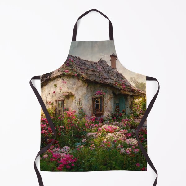 Item preview, On a Green Hill a Cottage in Colorful Flower Garden designed and sold by Lucid Imagined.