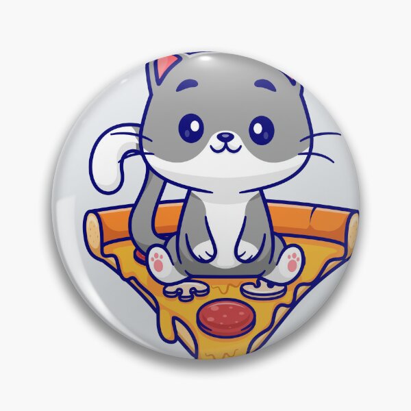 Item preview, Pizza Lover's Paradise: Cute Cat Sitting with Pizza Cartoon Vector Icon Illustration designed and sold by hjian8219.