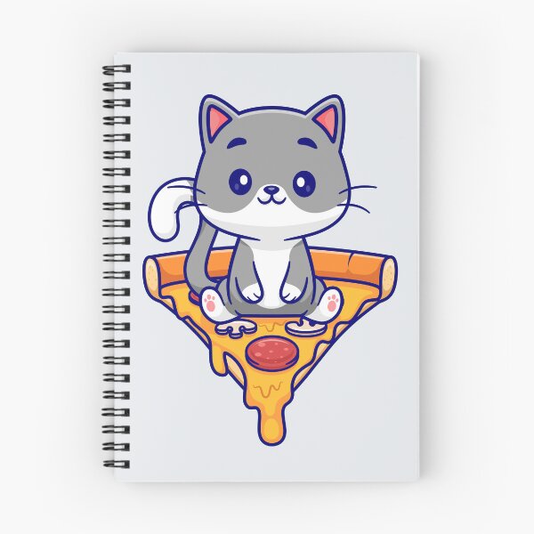 Item preview, Pizza Lover's Paradise: Cute Cat Sitting with Pizza Cartoon Vector Icon Illustration designed and sold by hjian8219.