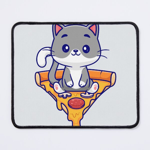 Item preview, Pizza Lover's Paradise: Cute Cat Sitting with Pizza Cartoon Vector Icon Illustration designed and sold by hjian8219.